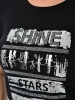 Футболка черная «Shine» | А+Б Коллекция